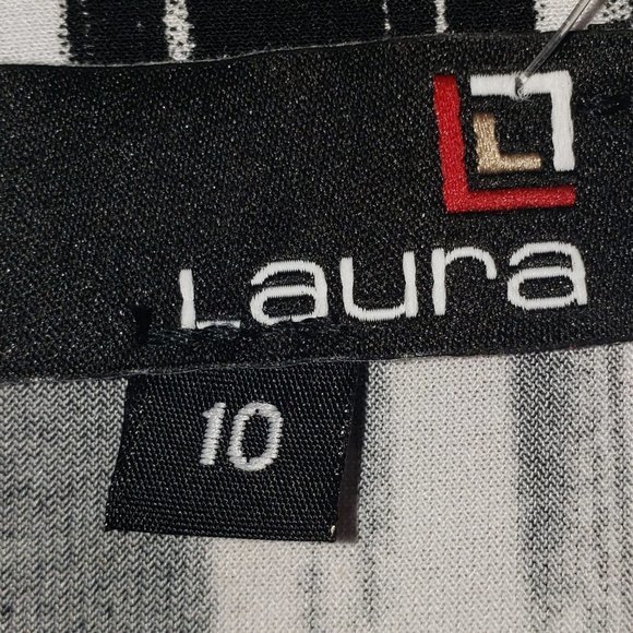 Laura Women's Size 10 Black and White (w/beads) Dress - NWOT - Picture 2 of 7